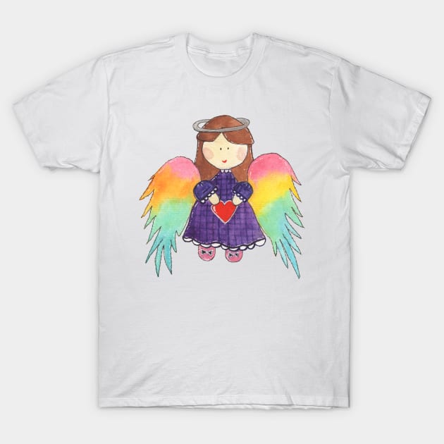 Rainbow Angel T-Shirt by Wild Tangents